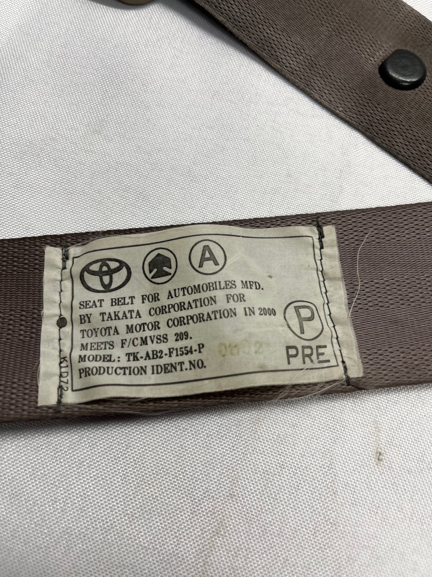 Used OEM Front Left Seat Belt - Tan - Toyota 4Runner - 1999-2002